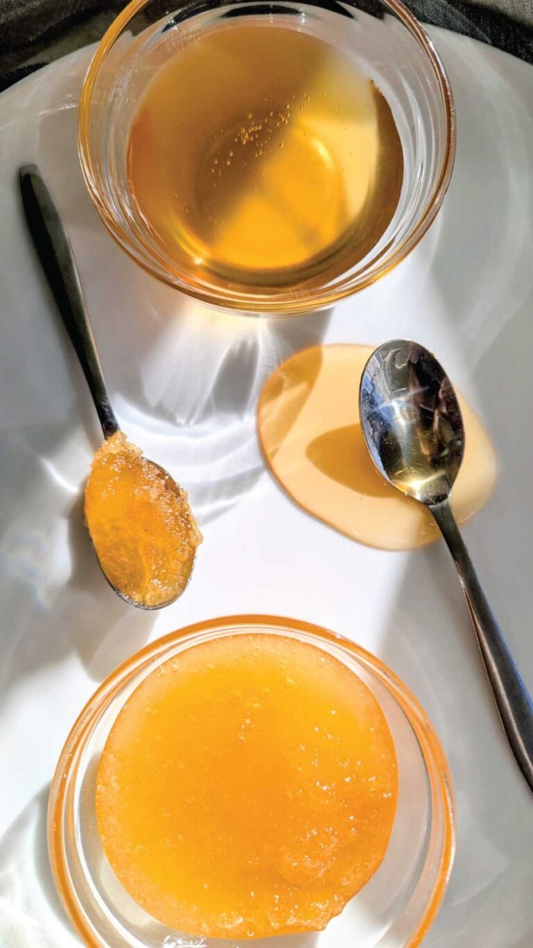 Two bowls of crystallized honey